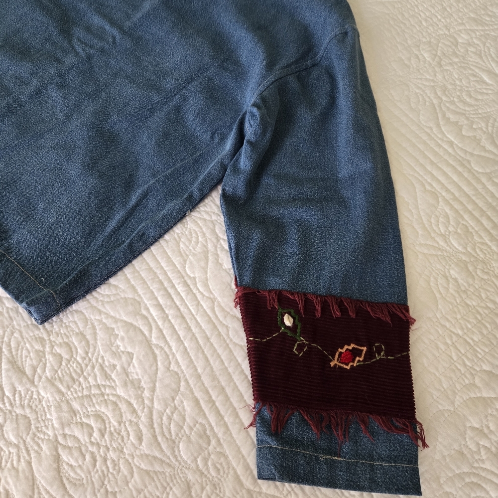 Fall Patchwork Denim Jacket - Picture 3 of 10